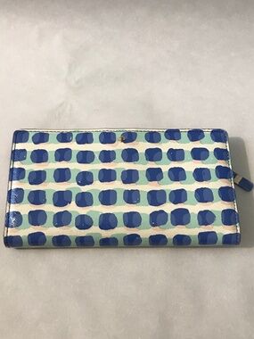 Kate Spade Small Blue Cedar Street Stamp Dot Tavy Dotted Logo Wallet